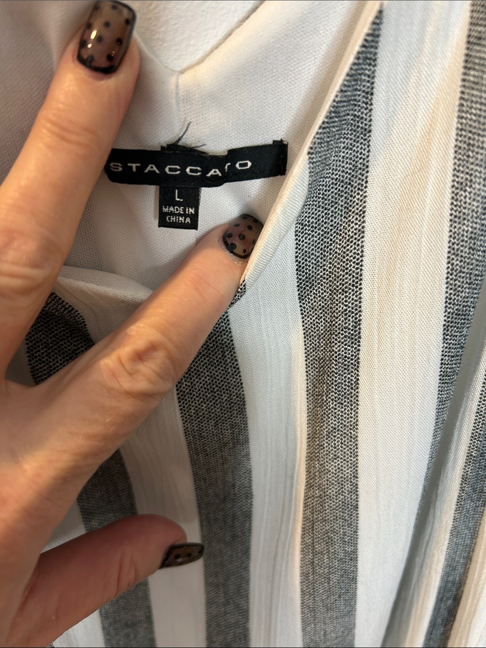 Staccato White and Gray Striped Maxi Dress - Picture 4 of 7